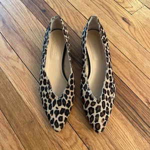 Pointed toe pony hair leopard Italian shoes